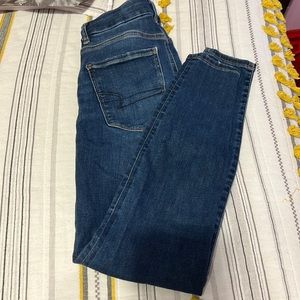 American eagle high rise skinny jeans (dark wash)